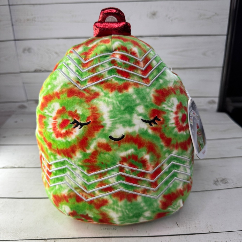 Kellytoy Squishmallow Kinara Christmas Ornament Tie Dye Plush 8 inch 2021 NWT
